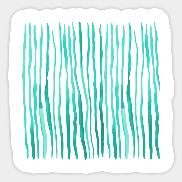 Vertical watercolor lines - aqua Sticker by wackapacka